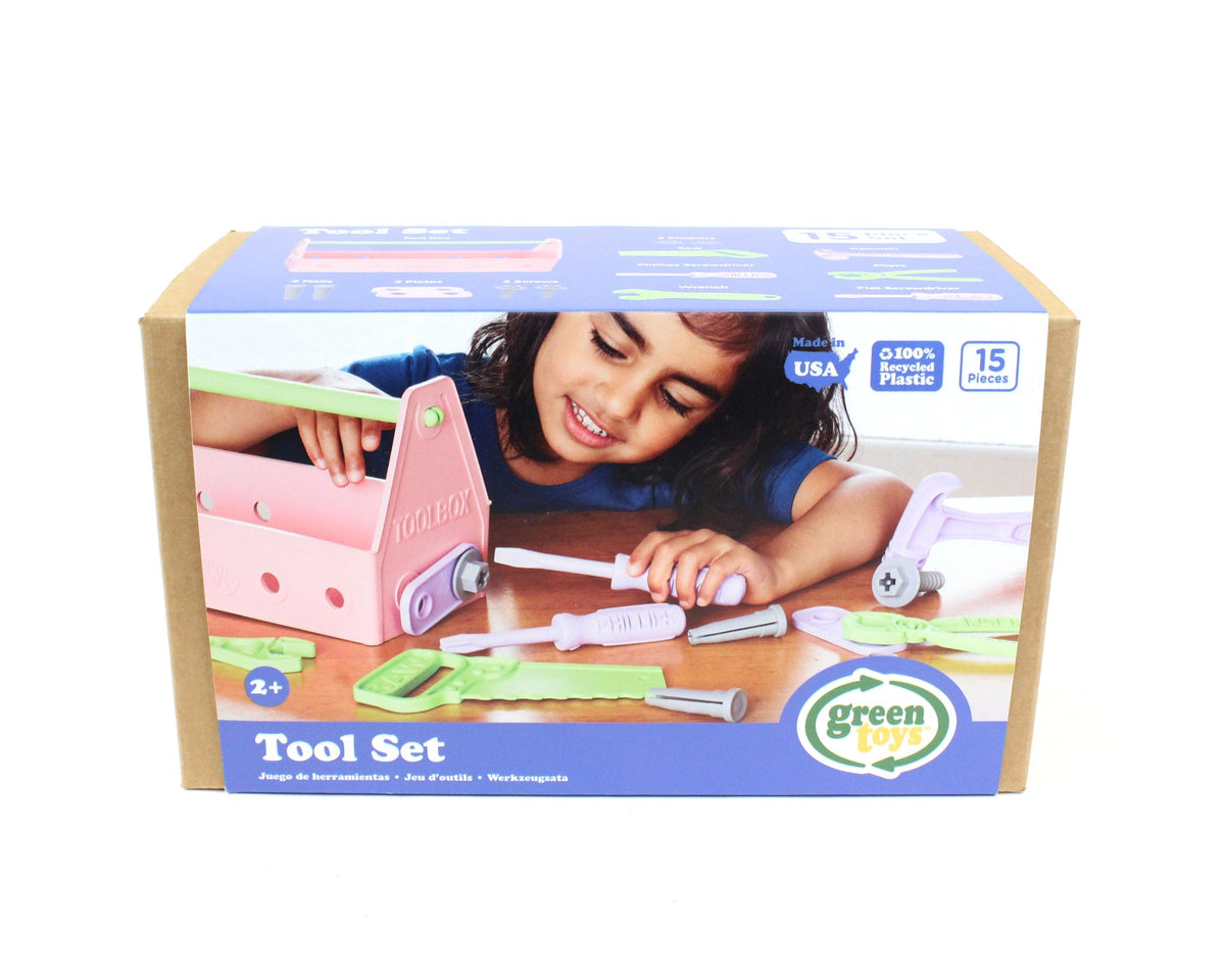 Tool Set Pink Green Green Toys (100% Recycled Plastic