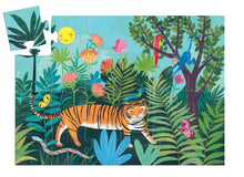 Load image into Gallery viewer, The Tiger's Walk Silhouette Puzzle - Djeco - 24 pc