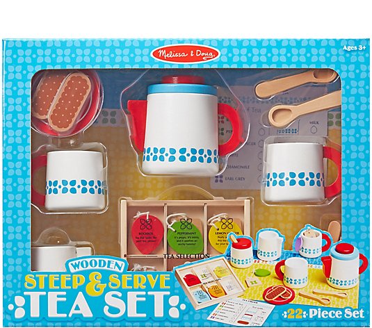 Melissa & doug wooden steep & serve tea clearance set