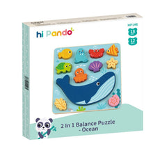 Load image into Gallery viewer, 2 In 1 Wooden Ocean Balancing Puzzle Game- Hi Pando