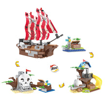 Load image into Gallery viewer, 3 In 1 Pirate Treasure Island Build 260Pcs- Cogo