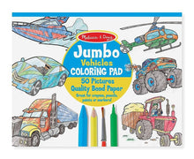 Load image into Gallery viewer, 50  Pictures Jumbo Coloring Pad- Vehicles - Melissa &amp; Doug