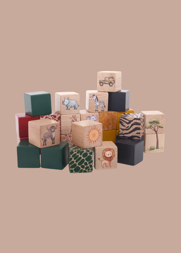Grow Baby - Building Blocks - On Safari - 28 piece set