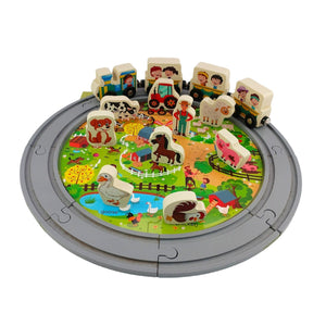 Wooden Farm Track Puzzle