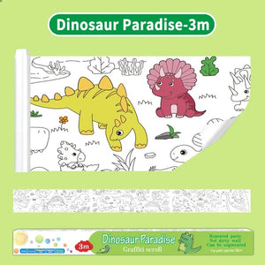 Dinosaur Paradise - Graffiti Scroll