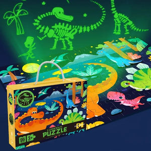 Luminous Glow In The Dark Dino Puzzle- 96Pcs