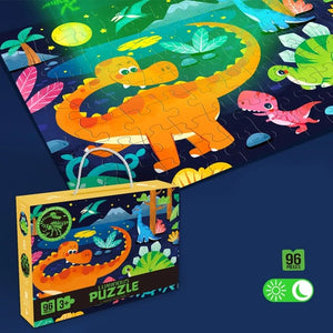 Luminous Glow In The Dark Dino Puzzle- 96Pcs