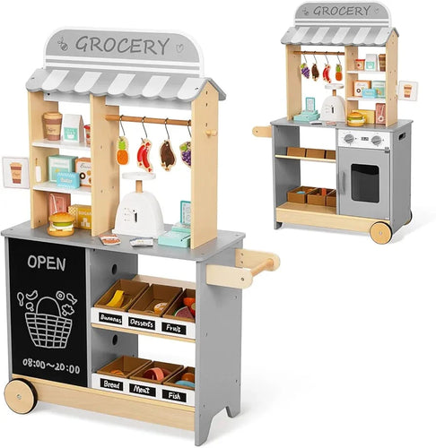 Deluxe Wooden Grocery Store with Accessories - TookyToy