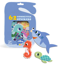 Load image into Gallery viewer, Djeco Sea Animals 62Pc Baby Stickers