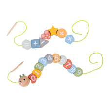 Load image into Gallery viewer, Wooden Lacing Caterpillar - Tooky Toy