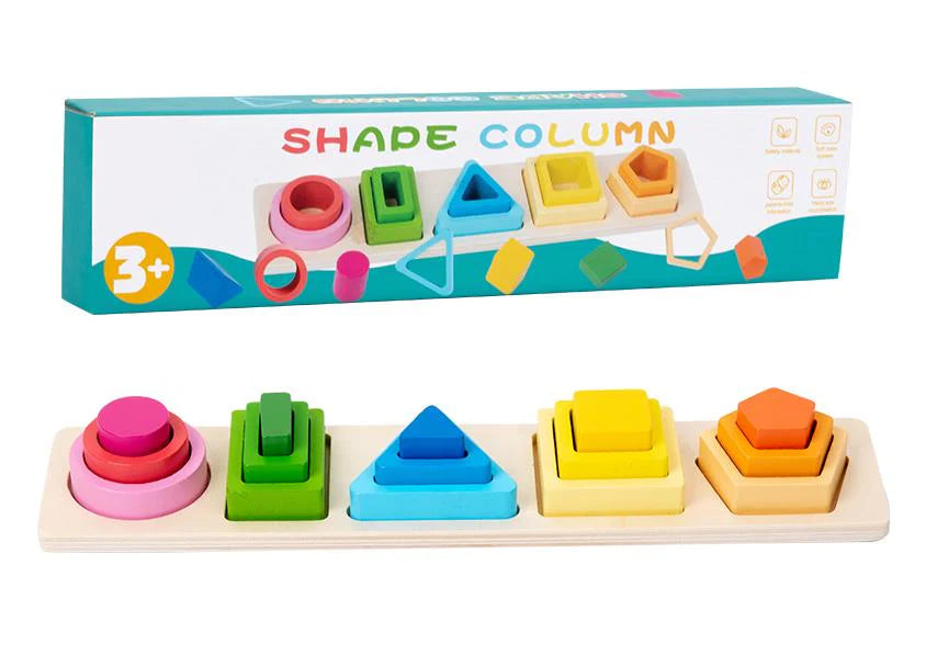 Wooden Shapes and Colours Stacker