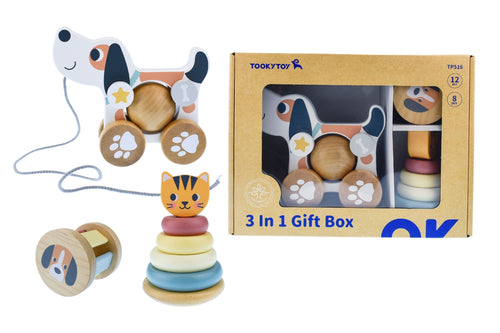 3 in 1 Wooden Baby Gift Box - TookyToy