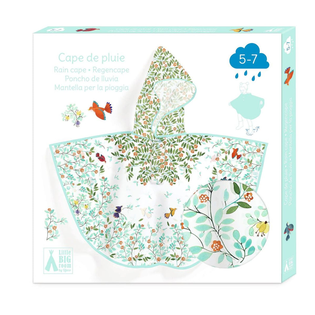 Djeco Rain Cape - Birds and Flowers (M)