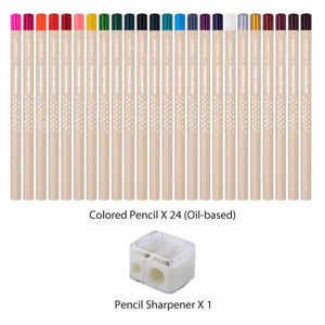 Art Coloured Pencil Oil-Based - 24 Color - Tookyland