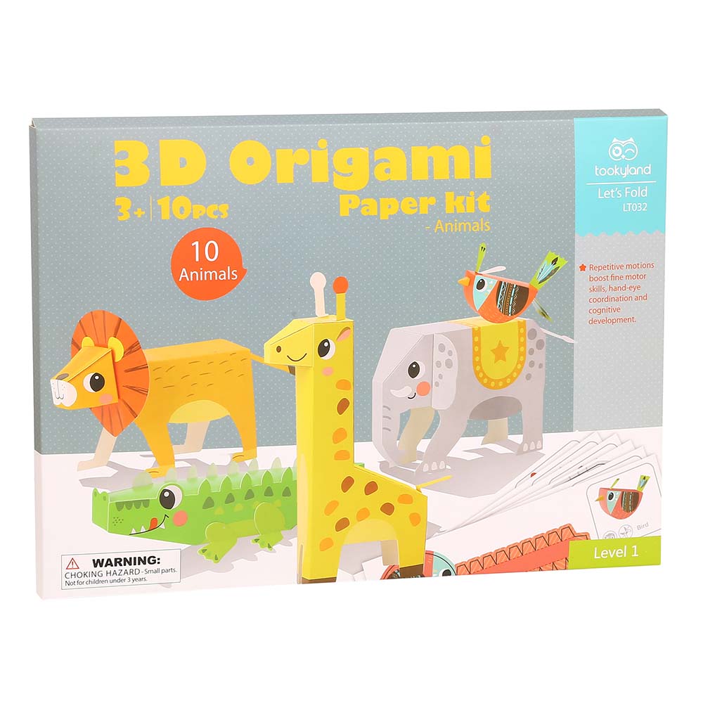 3D Origami Paper Kit- Animals - Tookyland