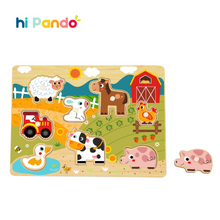 Load image into Gallery viewer, Wooden Farm Peg Puzzle-Hi Pando