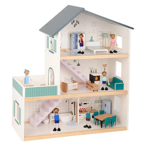 Three Story Wooden Doll House - Tooky Toy