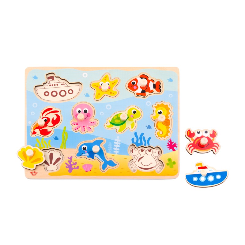 Ocean Animals Peg Puzzle - Tooky Toy