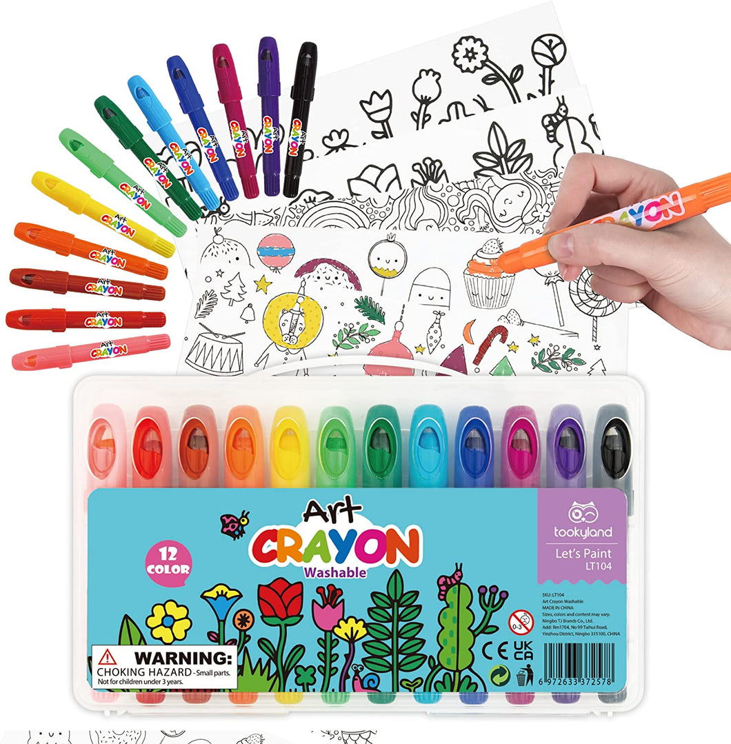 12Pc Washable Crayons - Tookyland