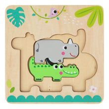 Load image into Gallery viewer, Wooden Layer Animal  Stacking Puzzle : Tooky Toy