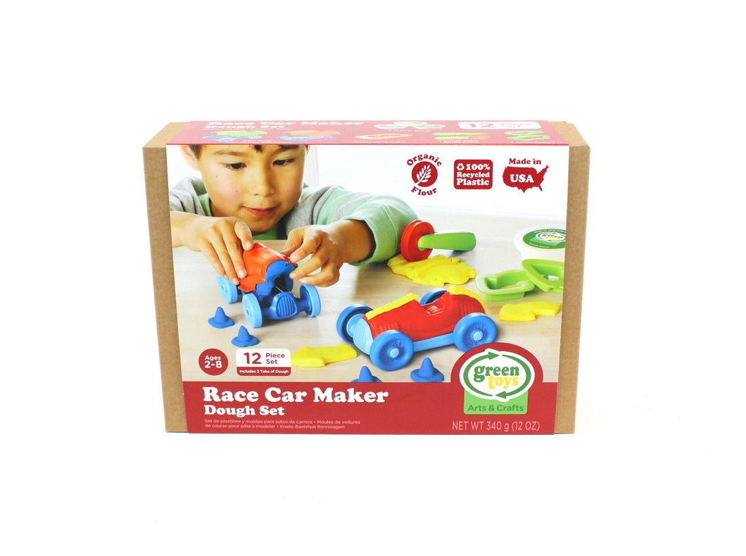 Race Car Maker Dough Set - Green Toys (100% Recycled Plastic)