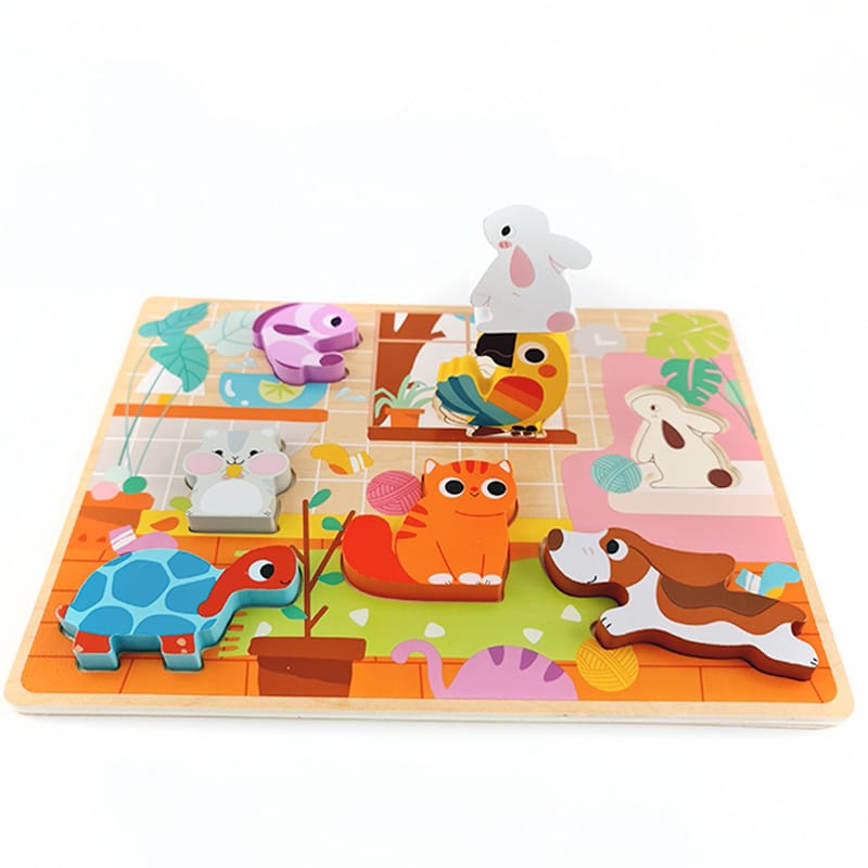 Wooden Chunky Puzzle- Pet -Tooky Toy