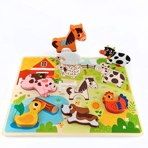 Wooden Chunky Puzzle- Farm- Tooky Toy