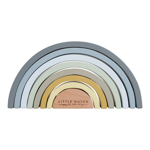 Wooden Rainbow Stacker- New Blue
