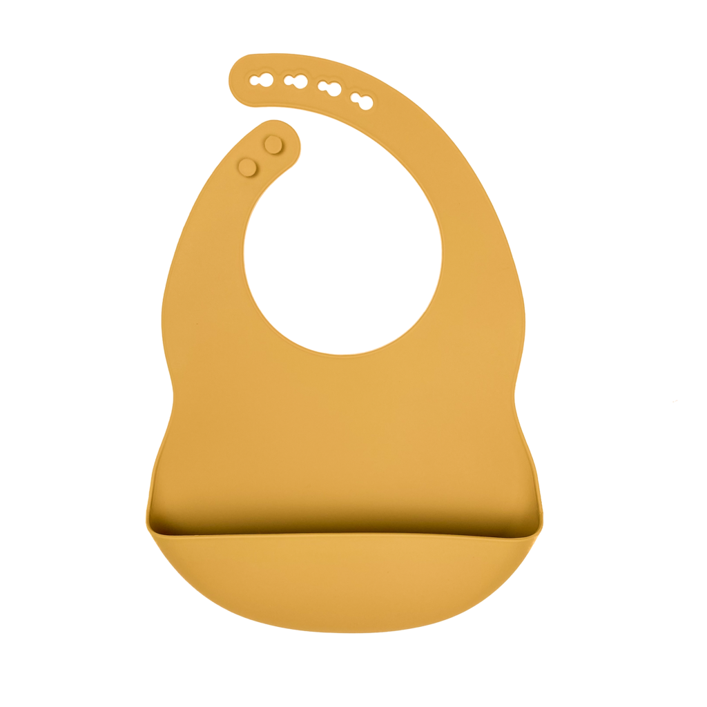 Silicone Bucket Bib - Turmeric - Tiger Lily