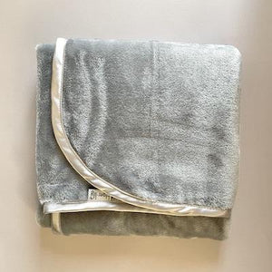 Cuddle Blanket - Grey with Satin Trim - Tiger Lily